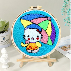 Набор для ковровой вышивки, арт ТВ2, цвет: кот с зонтиком ОЦ
