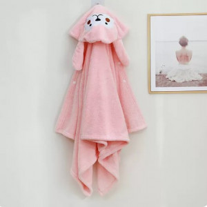 Полотенце с капюшоном, арт КД153, цвет:розовая обезьяна 90*150 см