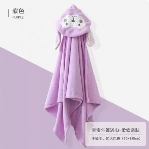 Полотенце с капюшоном, арт КД153, цвет:фиолетовая обезьяна 70*140 см