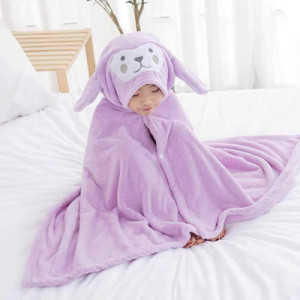 Полотенце с капюшоном, арт КД155, цвет:фиолетовый кролик