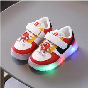 Кроссовки с подсветкой детские, арт ОДД49, цвет:красный