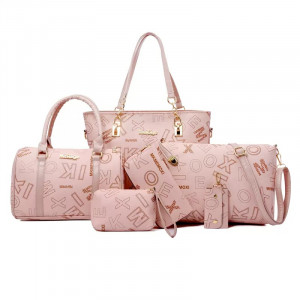 Набор сумок из 6 предметов, арт А140, цвет: розовый ОЦ