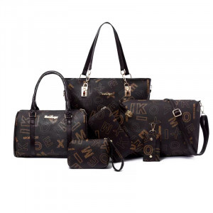 Набор сумок из 6 предметов, арт А140, цвет: тёмно-коричневый ОЦ