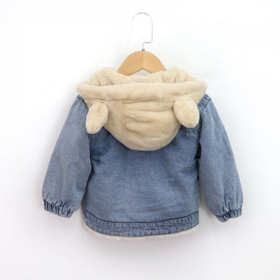 Джинсовая куртка детская, арт КД142, цвет:бежевый кролик
