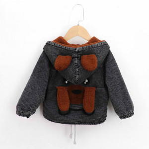 Джинсовая куртка детская, арт КД142, цвет: коричневый медведь