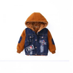 Джинсовая куртка детская, арт КД142, цвет: коричневые рукава