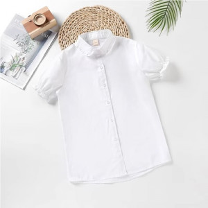 Рубашка подростковая для девочек, арт КД171, цвет: белый волнистый, короткий рукав