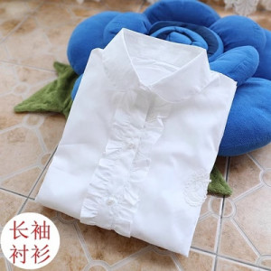 Рубашка подростковая для девочек, арт КД172, цвет: белый, цветочный принт