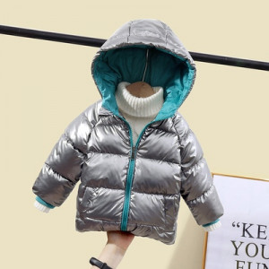 Куртка детская, арт КД176, цвет:серебро с бирюзовым