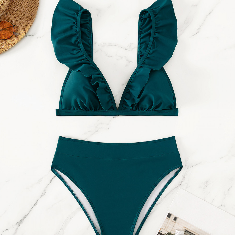 Купальник из 2 частей, арт КП16, цвет: зелёный
