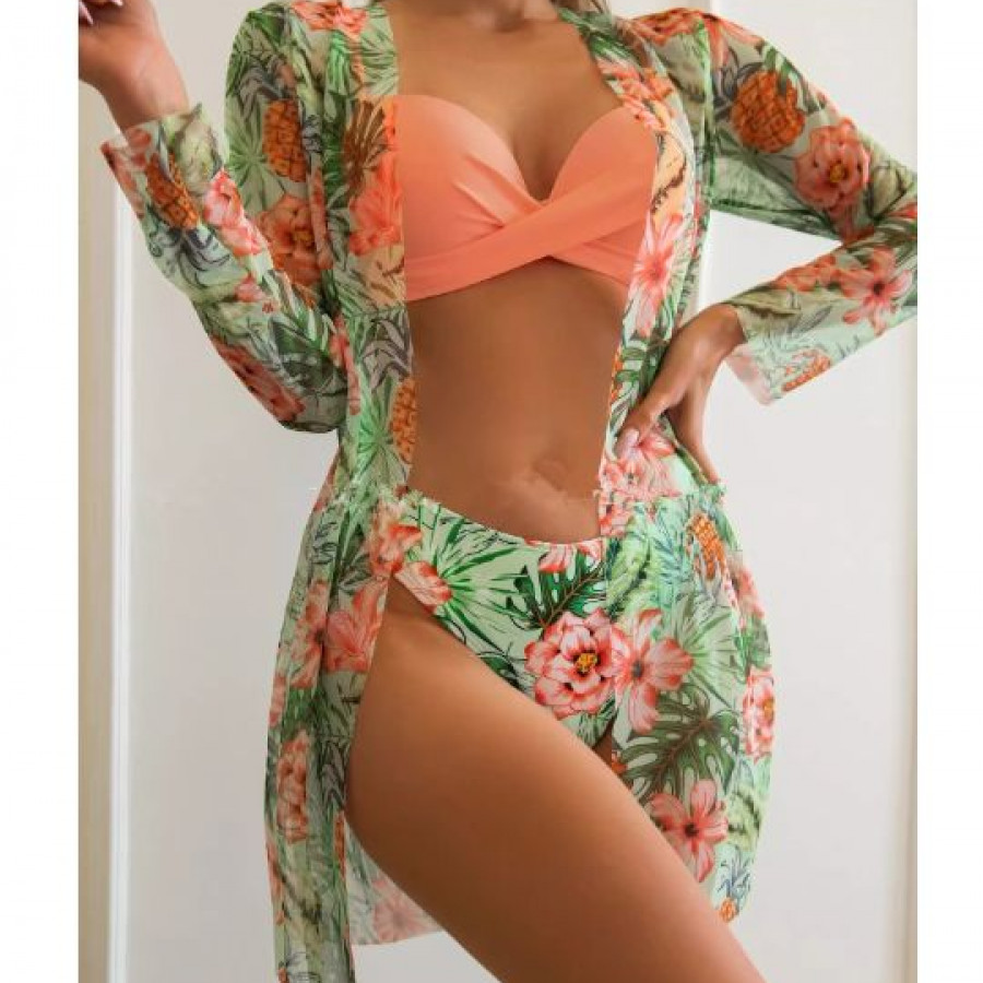 Купальник из 3 частей, арт КП1, цвет: персиковый