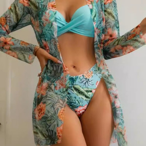 Купальник из 3 частей, арт КП1, цвет: голубое озеро