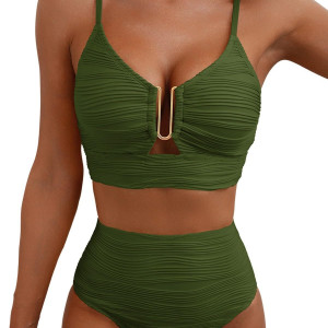 Купальник из 2 предметов, арт КП42, цвет: армейский зелёный