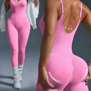 Комбинезон спортивный женский, арт ТП27, цвет: ярко-розовый