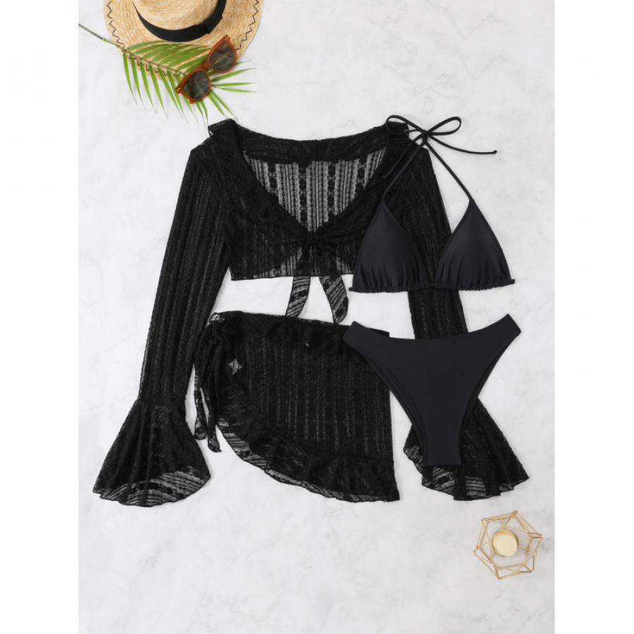 Купальник из 4 частей, арт КП10, цвет: чёрный